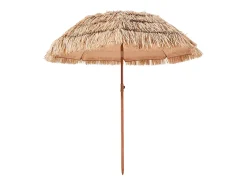 Guarda-sol Havaiano SucceBuy, Guarda-sol Exótico Inclinável de 1,8 m com Telhado de Palha PP, 8 Varas Metálicas, para Praia, Terraço, Piscina, Jardim