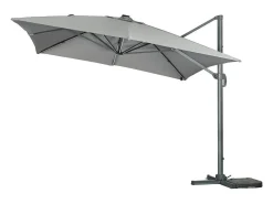 Guarda-sol jardim deportado LED Alu "Sun 3 Luxe" - Quadrado - 3 x 3 m - Cinza