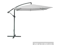 Guarda-sol lateral quadrado cinza claro 250x250cm