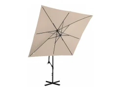 Guarda-sol retangular de braço articulado 250 x 250 cm inclinável creme 14_0007585