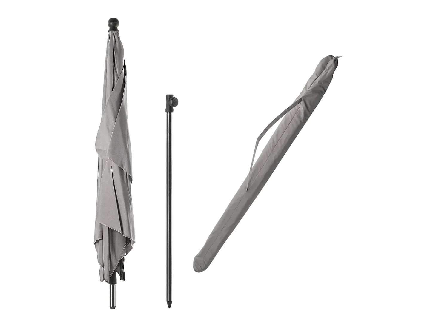 Guarda-sol retangular de varanda KADAX, 210 x 140 cm, guarda-sol ajustável em altura para varanda e terraço, guarda-sol dobrável para pátio com bolsa de