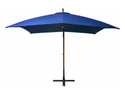 Guarda-sol suspenso com mastro azul-celeste 3 x 3 m madeira maciça de abeto 02_0008708