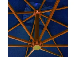 Guarda-sol suspenso com mastro azul-celeste 3 x 3 m madeira maciça de abeto 02_0008708