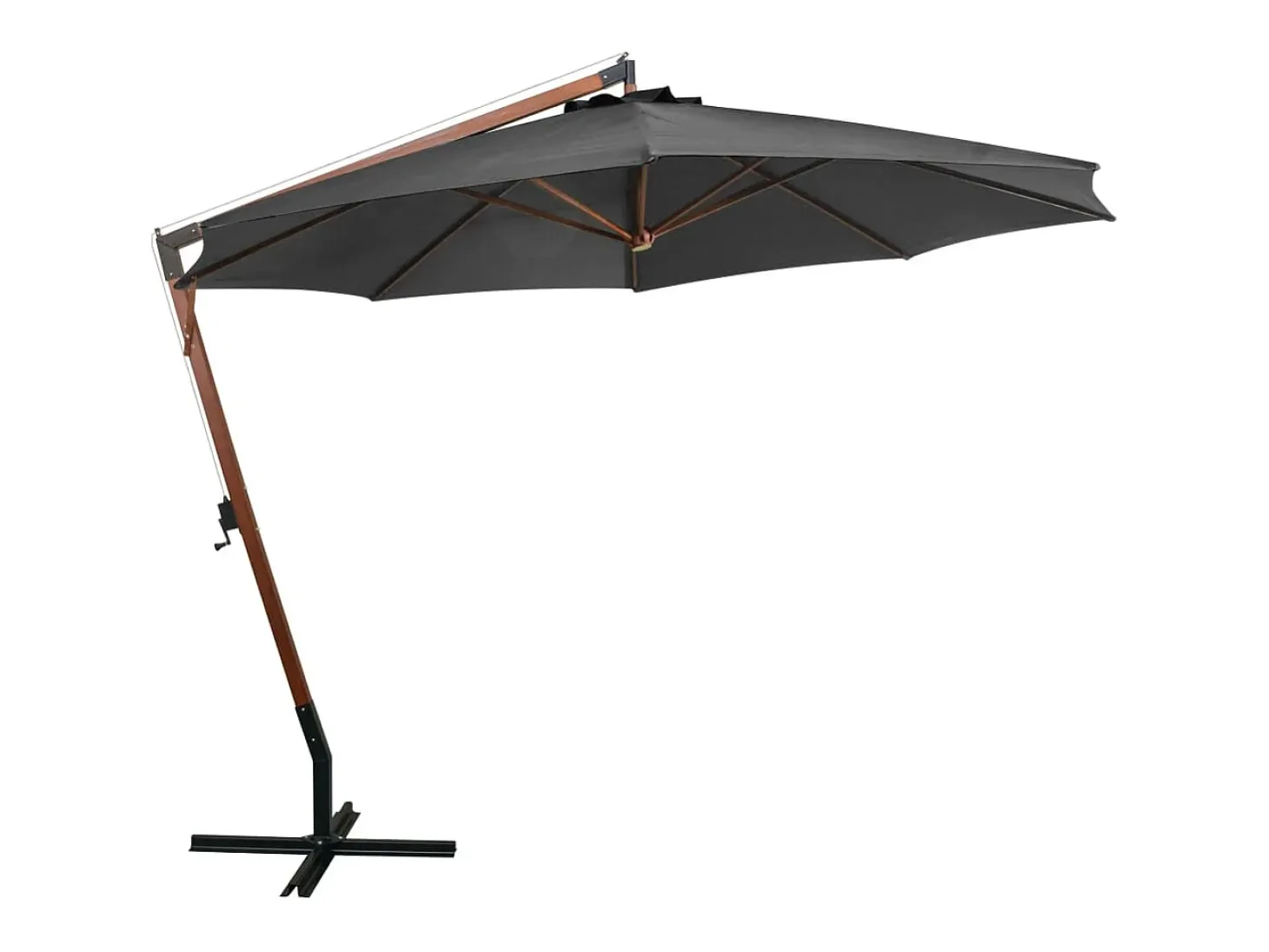 Guarda-sol suspenso com mastro 3,5 x 2,9 m madeira de abeto antracite 02_0008705