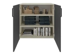 haaus Malmo cómoda, 2 portas, Carvalho branco/Antracite, 81 x 42 x 80 cm