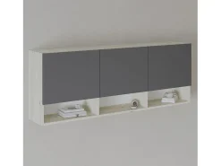 haaus Malmo roupeiro suspenso, 3 portas, Carvalho branco/Antracite, 164 x 27 x 60 cm