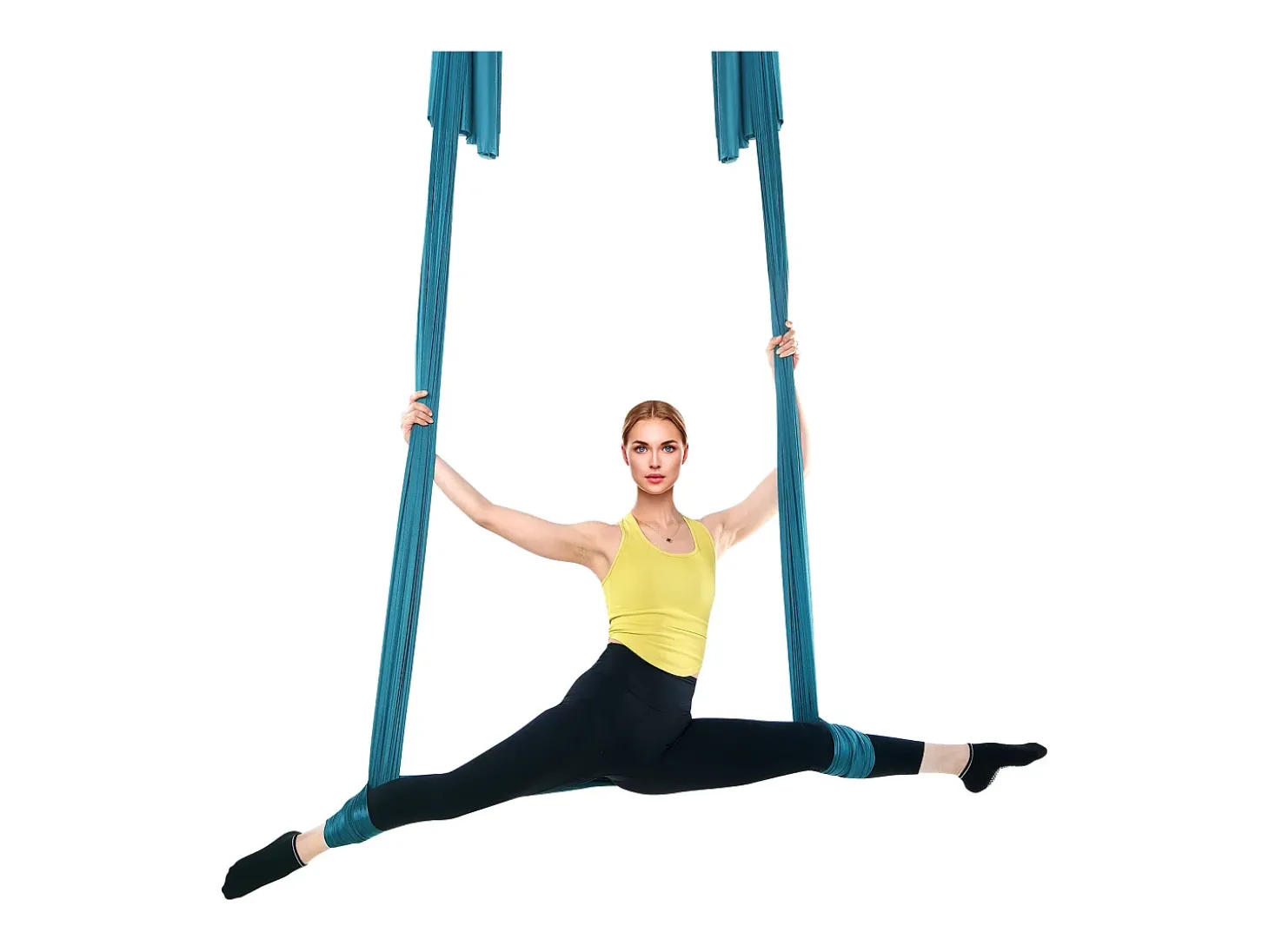 Hamaca de Yoga SucceBuy, Balanço Aéreo em Seda e Yoga, 11 m, Hamaca de Trapézio para Inversão, Verde, Kit de Hamaca em Tecido de Nylon 100 g/m²