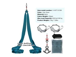 Hammock de Yoga SucceBuy 8,7 m, Hammock Trapézio para Inversão, em Seda Aérea, Verde