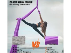 Hammock de Yoga SucceBuy 8,7 m, Hammock Trapézio Inversão Fly, em Seda Aérea, Violeta