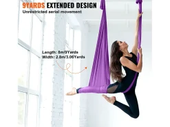 Hammock de Yoga SucceBuy 8,7 m, Hammock Trapézio Inversão Fly, em Seda Aérea, Violeta