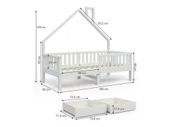 Hausbett branco 168x83x155 noemi
