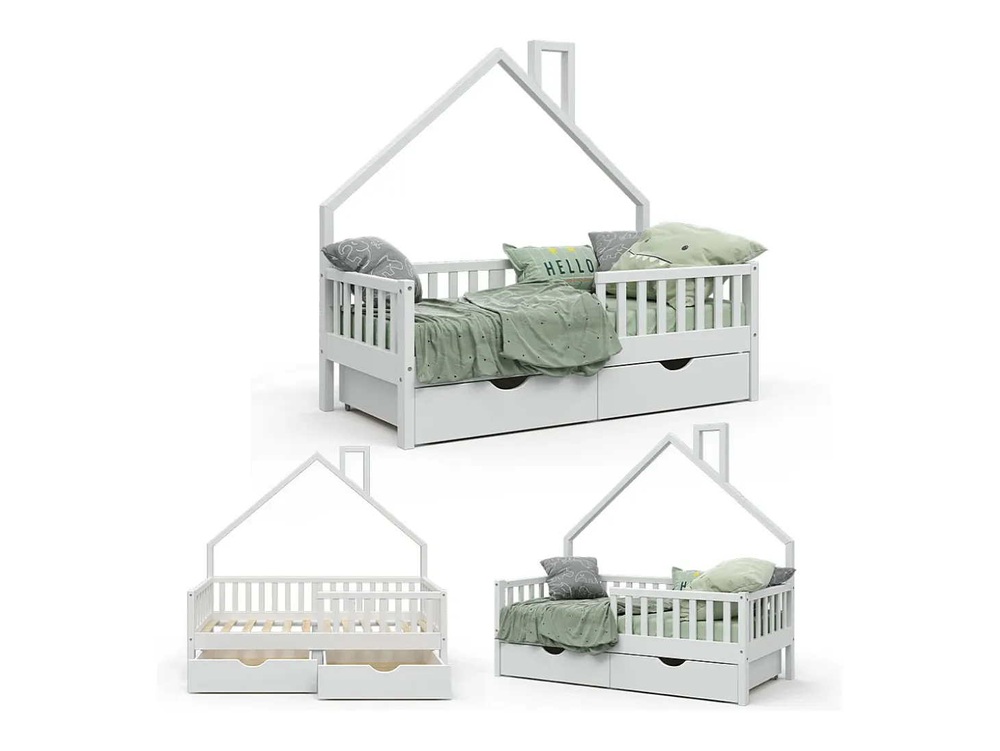 Hausbett branco 168x83x155 noemi