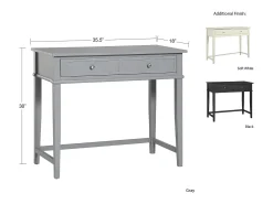 Haven | Secretária de computador com prateleira em laminado branco