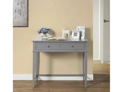 Haven | Secretária de computador com prateleira em laminado branco