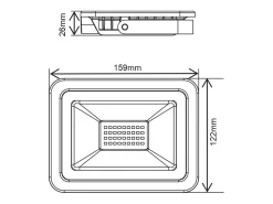 Holofote LED Branco 200-265VAC 30W 3000K