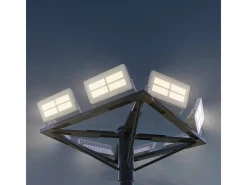 Holofote LED para área externa Beneito & Faure Polaris 100W CCT IP65 120° - 3000K/4000K/5000K - Branco fosco