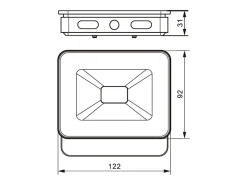 Holofote LED Preto 175-265VAC 10W 6000K