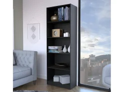 Home Straight Estante de melamina com 5 prateleiras, 180.59 cm X 62.73 cm X 29.71 cm , Preto
