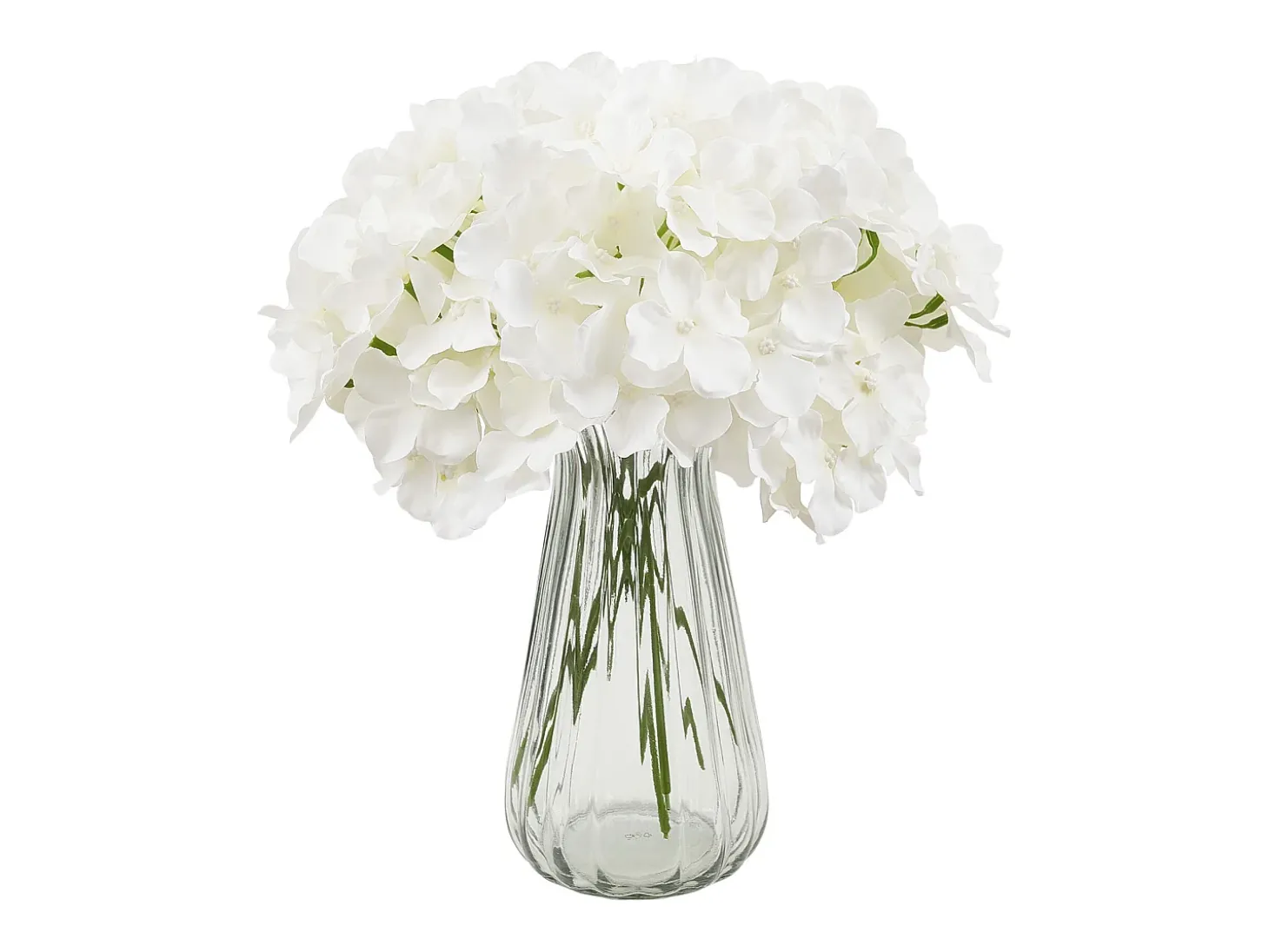 Hortênsia Artificial SucceBuy Flores Artificiais 250 mm, Buquês de Flores Falsas Aparência Realista com Cabeça 152,4 mm, Lote de 305, Branco