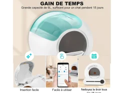 House de gato, bandeja de lixo, limpando automaticamente, eliminado odor, com sensor e aplicativo infravermelho, 48x52x50.5cm