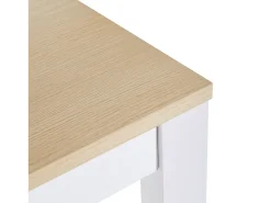 Ilha central de cozinha com 4 portas - Tampo extensível - 118(180)x46x94 cm - Branco + Natural