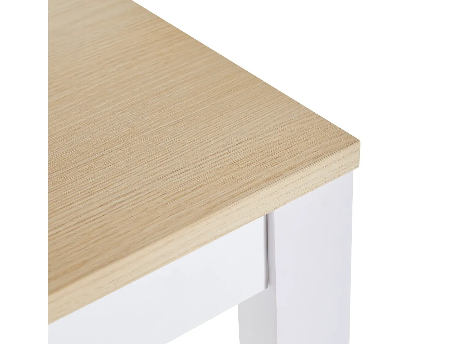 Ilha central de cozinha com 4 portas - Tampo extensível - 118(180)x46x94 cm - Branco + Natural