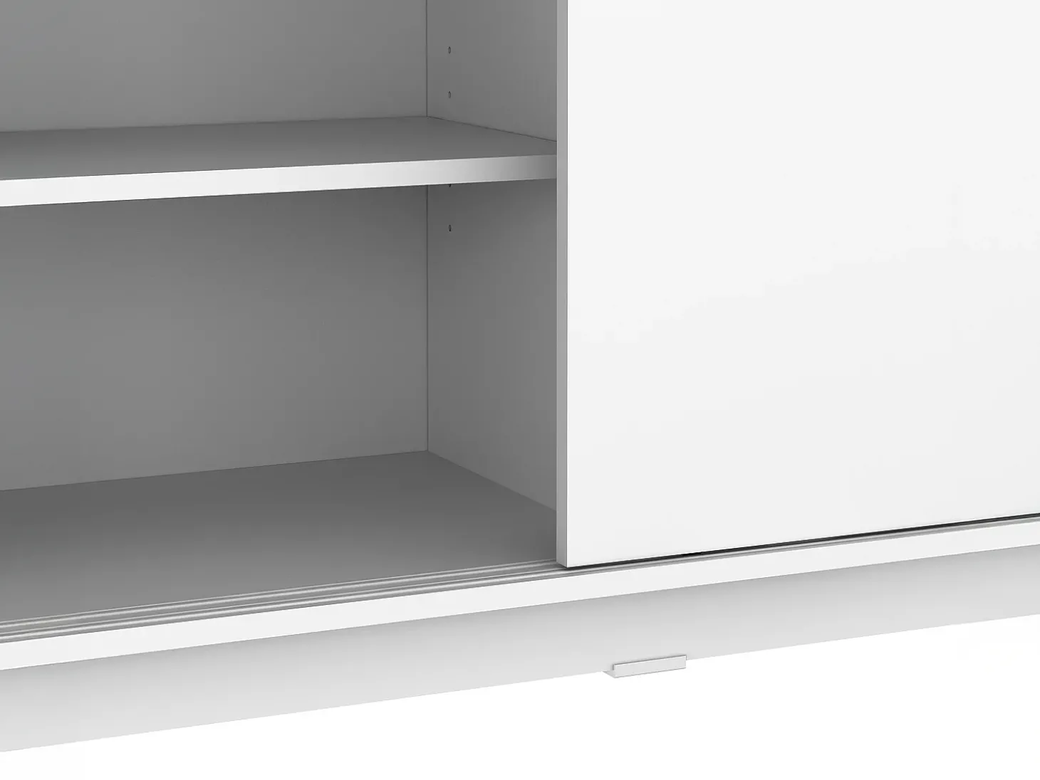 Ilha central de cozinha com 2 portas - Branco e carvalho - BENITA
