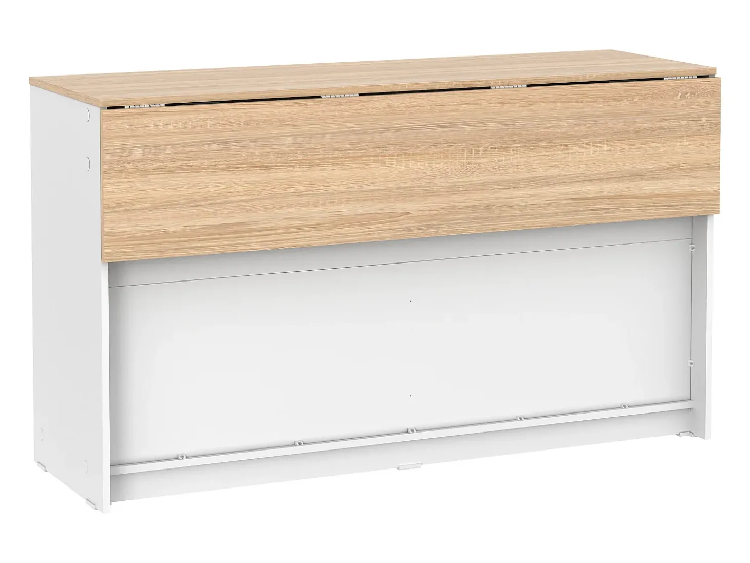 Ilha central de cozinha com 2 portas - Branco e carvalho - BENITA