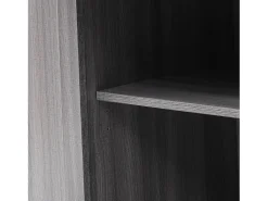 Ilha central móvel de cozinha com 3 portas e 2 gavetas - tampo extensível - 129x46/71x91,5 cm - Madeira MDF + metal - Cinza