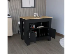 Ilha de cozinha Arlet em melamina com 2 portas e 3 prateleiras, Multicolor , 89.9 cm X 103 cm X 70 cm