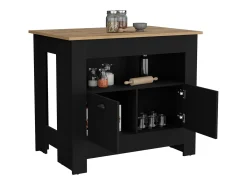 Ilha de cozinha Arlet em melamina com 2 portas e 3 prateleiras, Multicolor , 89.9 cm X 103 cm X 70 cm