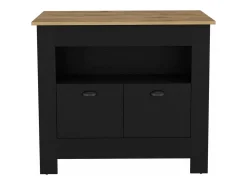 Ilha de cozinha Arlet em melamina com 2 portas e 3 prateleiras, Multicolor , 89.9 cm X 103 cm X 70 cm