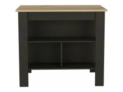 Ilha de cozinha Cala três prateleiras e quatro pés , 90 cm X 103 cm X 70 cm , Preto / Duna