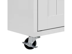 Ilha de cozinha central - com 4 portas e 2 gavetas - bancada extensível - com rodízios - 180,5×45×92,2 cm - Branco + Marrom