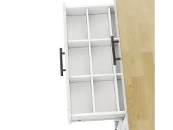 Ilha de cozinha central móvel - mesa de jantar dobrável - con espaço de armazenamento e prateleira para especiarias - con rodas - Branco