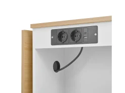 Ilha de cozinha central móvel 120x40x91,5cm - tampo extensível - con tomada - espaço de armazenamento multifuncional - branco