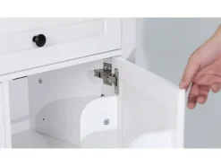 Ilha de cozinha central móvel 120x40x92cm - bancada extensível - con tomada elétrica - espaço de armazenamento multifuncional - branco