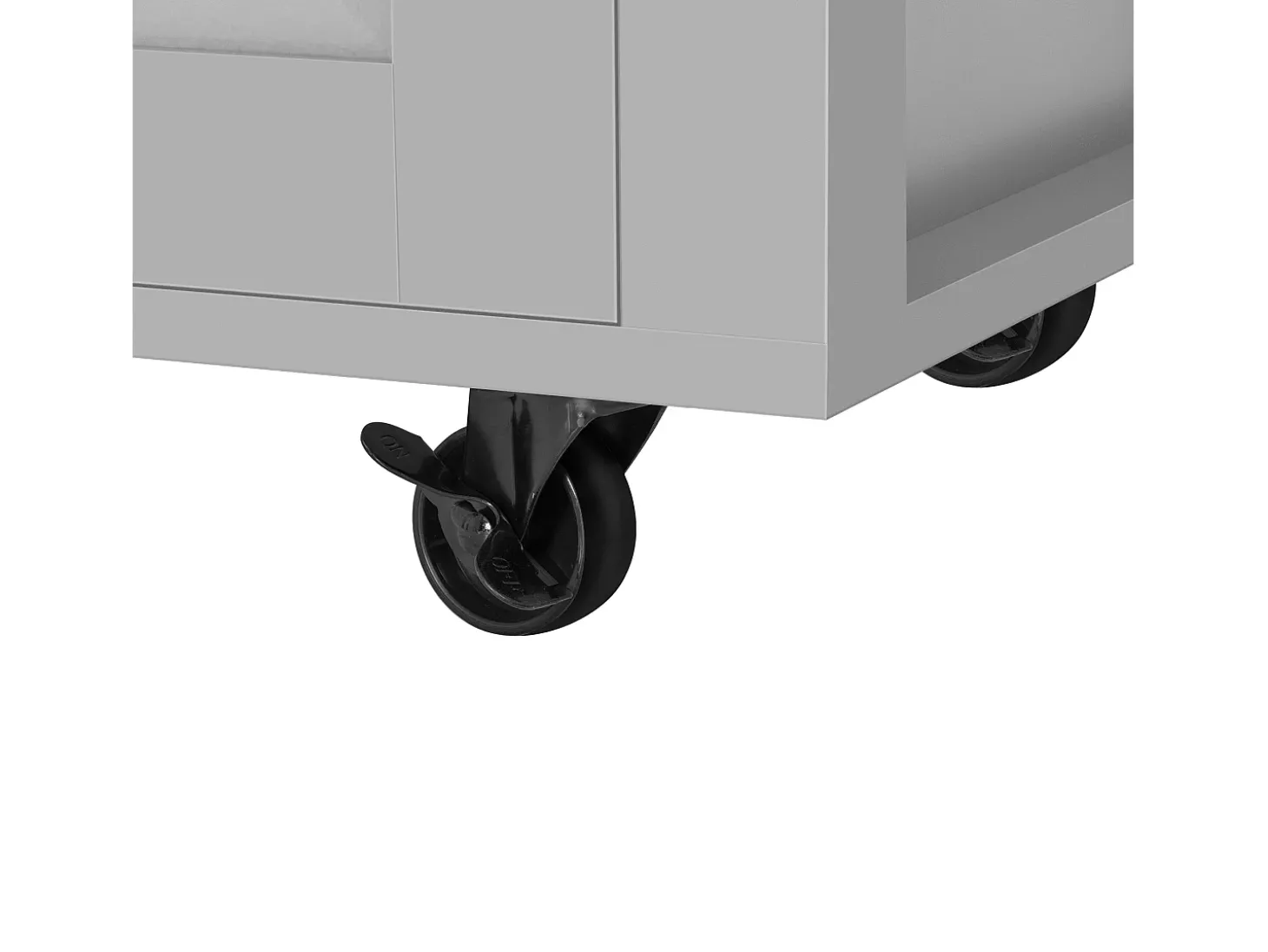 Ilha de cozinha central móvel 120x40x92cm - bancada extensível - con tomada elétrica - espacio de armazenamento multifuncional - cinza