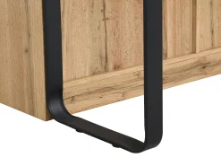 Ilha de cozinha com 6 gavetas MDF e metal preto e natural claro - ALEGRITA