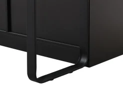 Ilha de cozinha com 6 gavetas MDF e metal preto e efeito mármore branco - ALEGRITA