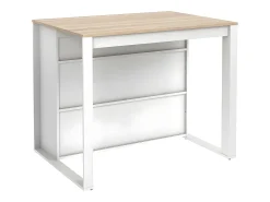 Ilha de cozinha com 7 nichos - Branco e natural - OPOLE