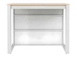 Ilha de cozinha com 7 nichos - Branco e natural - OPOLE
