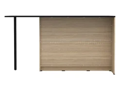 Ilha de cozinha com 2 portas, 1 gaveta e 2 prateleiras - Natural e preto - TUNORI