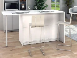Ilha de cozinha com 2 portas, 1 gaveta e 2 prateleiras - Branca - TUNORI