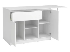 Ilha de cozinha com 2 portas, 1 gaveta e 2 prateleiras - Branca - TUNORI