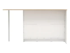 Ilha de cozinha com 2 portas, 1 gaveta e 2 nichos - Branco e natural - TUNORI