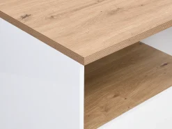 Ilha de cozinha com 2 portas e 1 nicho em MDF, natural e branco - CORELINA