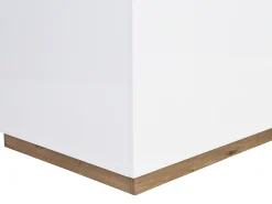Ilha de cozinha com 2 portas e 1 nicho em MDF, natural e branco - CORELINA