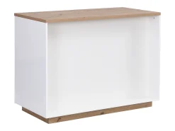 Ilha de cozinha com 2 portas e 1 nicho em MDF, natural e branco - CORELINA