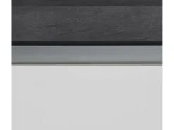 Ilha de cozinha Dcarnelo, Roupeiro multiusos, Móveis de cozinha, Mesa auxiliar, 100% Fabricado em Itália, 155x90h90 cm, Branco brilhante e Ardósia